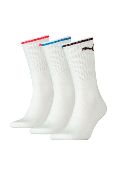 Puma Sport Crew Stripe 3-Pack White Socks
