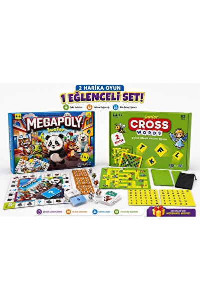 ROUTE Megapoly Junior Crosswords Junior Children's 2 Games in One