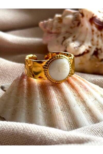 Store By Dilara Aurelia Vintage Yüzük – Gold Renkli Beyaz Taş Detaylı Ayarlan...