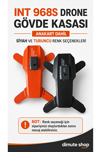 Dimute Shop INT 968S Drone Gövde Kasası Anakart Dahil Siyah veya Turuncu Yede...