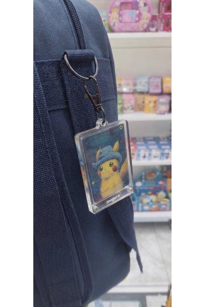 TOYTOPIA Premium Clear Plexi Protector and Stand for Pokémon Collectible Card Keychain - 2 in 1