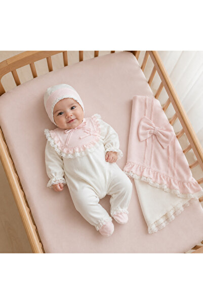 LisaLoom Pink Blossom 0-3 Months 100% Cotton Baby Girl Romper Set – Newborn S...
