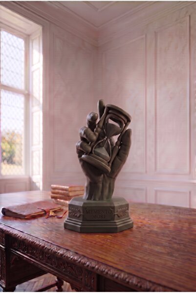 formera3D Memento Mori Kişiye Özel Dekoratif 3D Baskı Heykel - Kum Saati Figü...