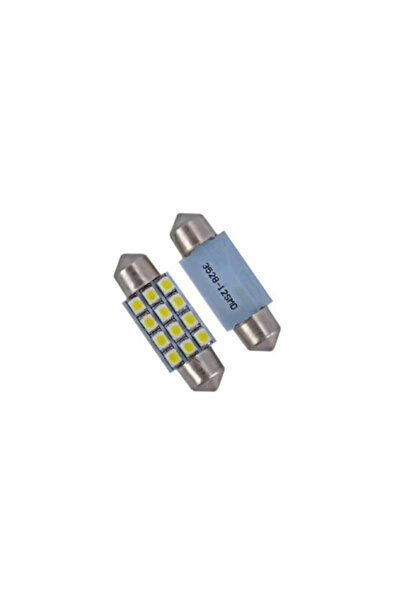 OEM Set Becuri LED Auto, Soclu Sofit 39mm, 12 SMD 1210, 24V, 6000K, Alb