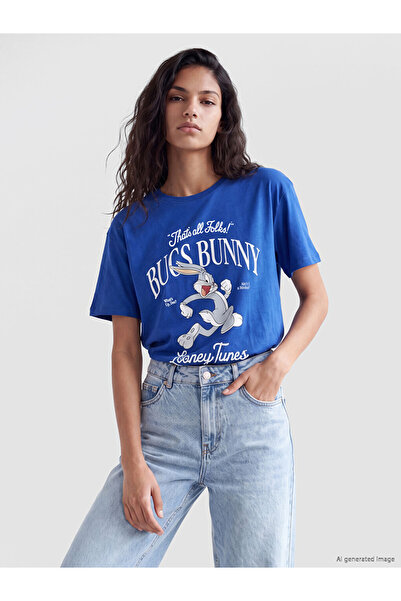 LC Waikiki I Bugs Bunny Printed 100% Cotton Women's T-Shirt from Freezen Store