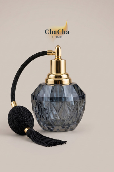 ChaCha Home Gatsby | Kristal Cam Dekoratif Parfüm Şişesi - Makyaj Masası Akse...