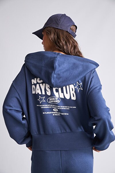 DeFacto Fitted Hooded Printed Thick Fabric Cardigan H4221Ax26Wn
