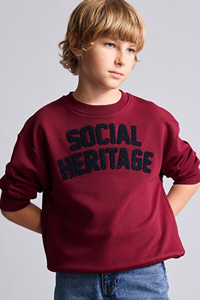 DeFacto Oversize Crew Neck Embroidered Sweatshirt for Boys H9695A826Wn