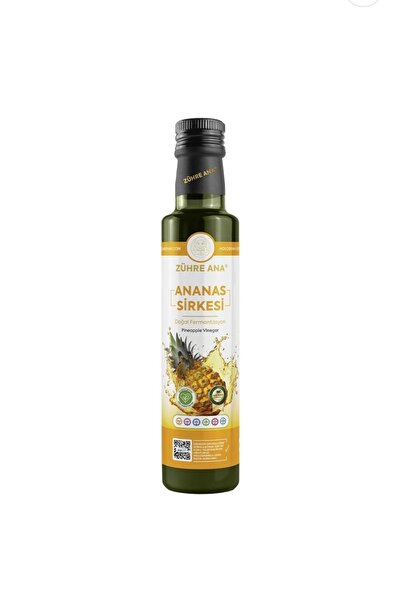 Zühre Ana Doğal Fermantasyon Ananas Sirkesi 500 ml - İçilebilir Katkısız Cam ...