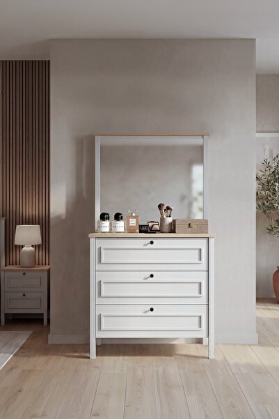 SARMOBİ Taiga Aynalı Şifonyer Y:142 G:75 D:41 / Buz Gri