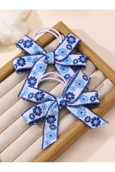 Take Two By Styli Set of 2 - Floral Bowknot Hair Ties