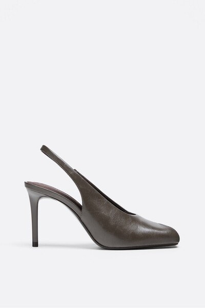 Stradivarius Arkası açık peep toe topuklu ayakkabı