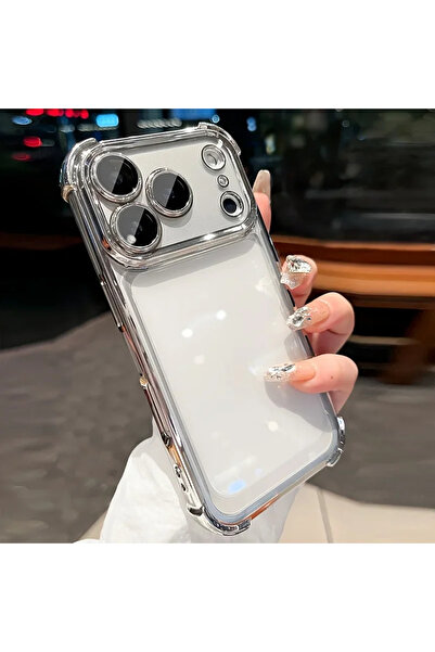 Choice5 iPhone17 Pro Max Silver Luxury Plating Shockproof Clear Phone Case Fo...