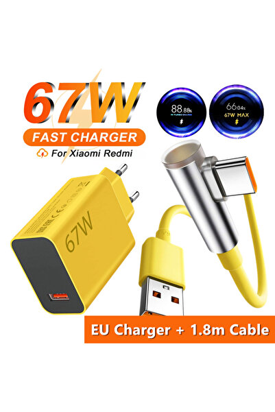 Choice1 EU Plug - 1.8m 67W 6A Turbo Fast Charger for 12 13 14 15 Redmi Note 1...