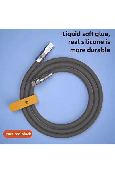 Choice7 1.5m Black 120W 6A Cable Super Fast Charge PD Type C Liquid Silicone ...