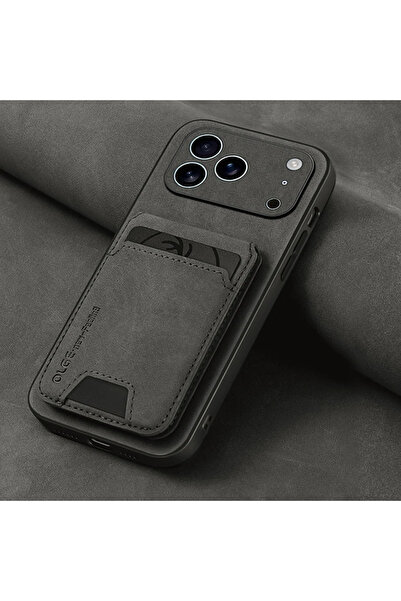 Choice71 iPhone17 Pro Black Two-Piece Set（Phone case and card holder）Luxury S...