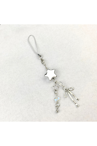 Choice K1051 Cellphone Lanyard Keychain For Phone Y2K Style Metal Silver Star...