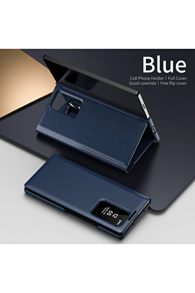 Choice13 Galaxy Z Fold6 Blue Smart Card Insertion Leather Wallet Phone Case f...