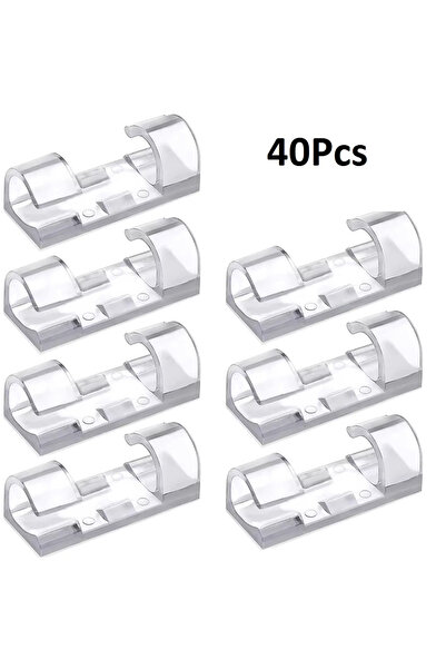 Choice 40pcs Transparent Self Adhesive Cable Organizer Clips ABS Wire Manager...