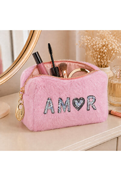 nnevora Plush Pen Holder and Makeup Bag Zippered Multi-Purpose Organizer Bag ...