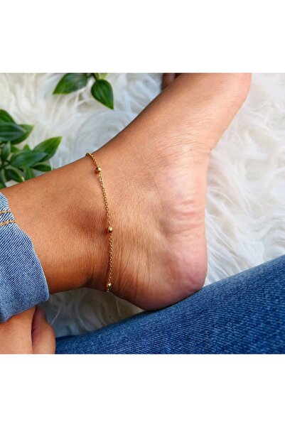 derokas Steel Gold Women's Design Anklet