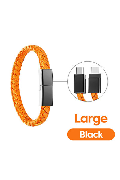 Choice3 Black Large USB C to USB C Bracelet USB Cable Type C Portable Fast Ch...