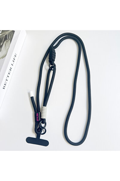 Choice1 Polyester / Nylon black Simple Two-in-one Mobile Phone Lanyard, Cross...