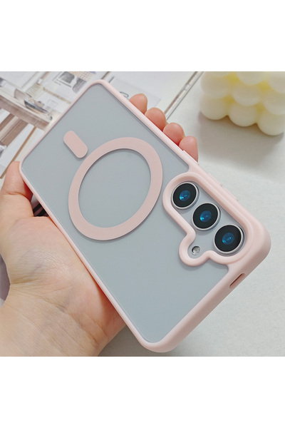 Choice Galaxy A17 Pink Frosted Magnetic Phone Case for S26 Ultra S25 Edge S24...