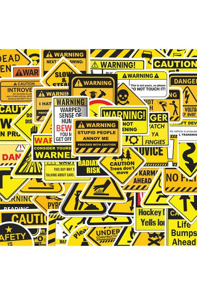 Choice1 60pcs random 60/100Pcs Warning Sign Sealing Stickers DIY Stickers Scr...