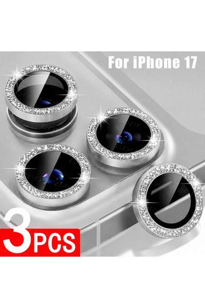 Choice43 iPhone17 Pro Silver 3pcs Camera Lens Protective Film for iPhone 17 P...