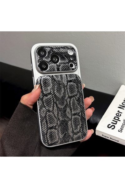 Choice95 iPhone 16 Pro Black Premium Business Leather Texture Pattern Phone C...