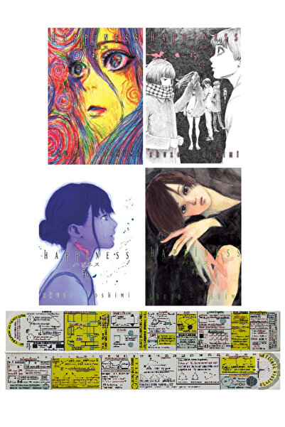 Kayıp Kıta Yayınları Happiness 4-5-6-7. Ciltler Manga Seti + Özel Cetvel