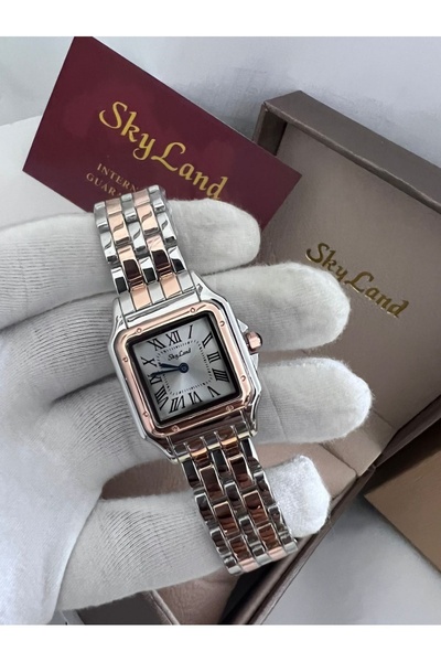 Skyland ساعة رجالية كلاسيكية فاخرة – أسود وفضي