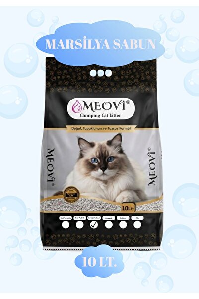 meovi Marsilya Sabun Kokulu İnce Taneli Ultra Topaklaşan Tozsuz Kedi Kumu 10 Lt.