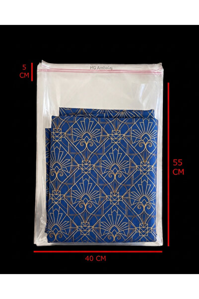 HG AMBALAJ 40 Adet 40x60 Cm ( 40x55+5 Cm) Bantlı Yapışkanlı Şeffaf Opp Jelati...