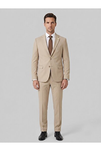 Plus Scorpion Men's Classic 2-Piece Suit 2 Buttons Slim Fit Stretch Fabric Do...