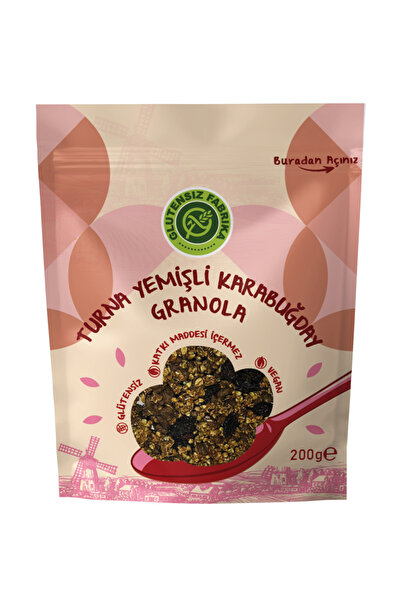 GLUTENSİZ FABRİKA Turna Yemişli Yulaf & Karabuğday Granola 200 g (Glütensiz &...