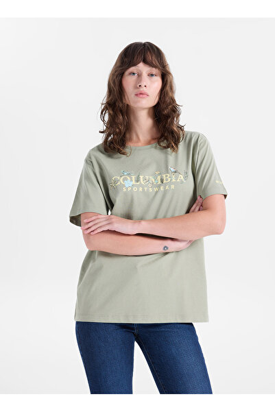 Columbia CS0427 CSC W OUTBACK CRITTERS 2 Yeşil O Yaka Baskılı Kadın T-Shirt