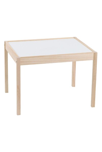 Zâna Casei Masă din lemn cu blat alb pentru copii 62x49x45cm
