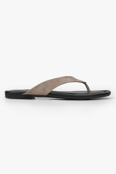 Shoeberry Women's Sera Mink Suede Flip Flops