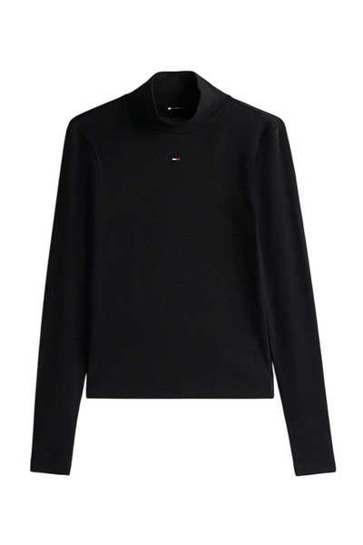 Tommy Hilfiger Γυναικεία Μπλούζα Ζιβάγκο Μαύρη Tommy Jeans DW0DW19830-BDS