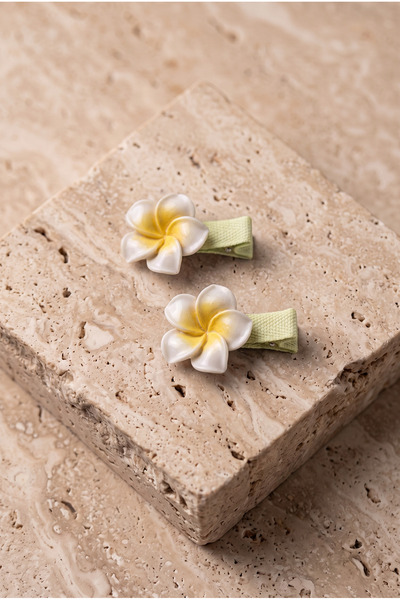 Katia&Bony Cataramă Lotus cu clips pentru fete, galbenă