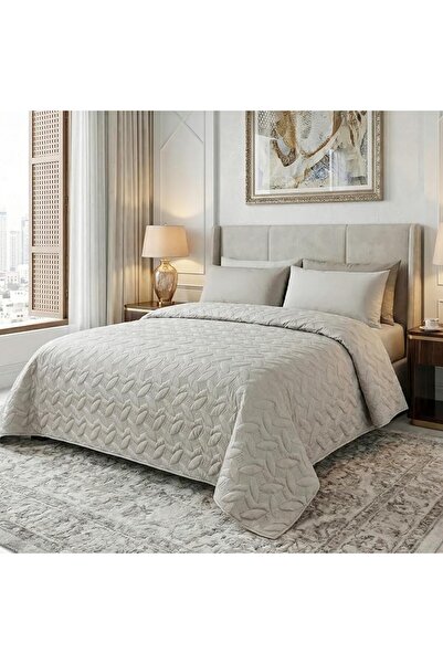 Master Home Textile MASTER Microfiber Plain Bedspread Set, Fits 200 x 200 cm ...