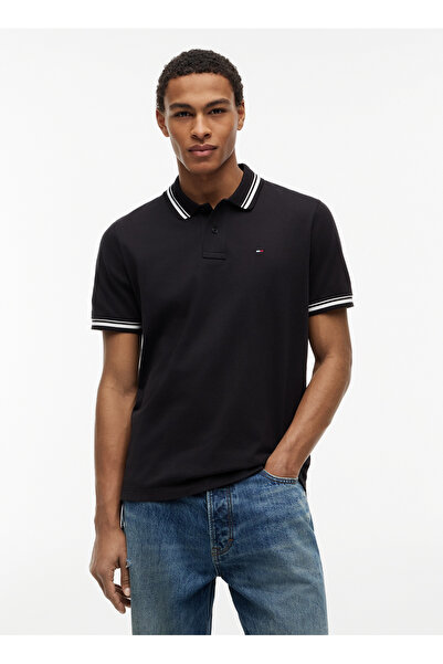 Tommy Jeans Černé pánské polo tričko DM0DM22700BDS TJM REG TIPPED POLO