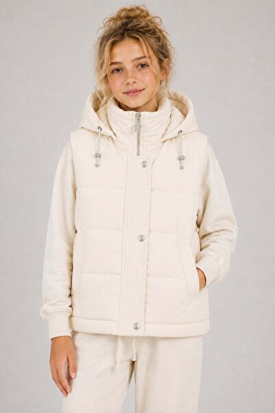 ASYAKİDS CLUB Girl's Removable Hooded Seasonal Snap-On Inflatable Vest