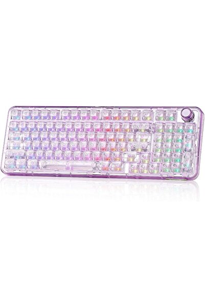 GENERAL لوحة مفاتيح ميكانيكال لاسلكية للالعاب X98 QMK/VIA مع مقبض ثلاثي الاوض...