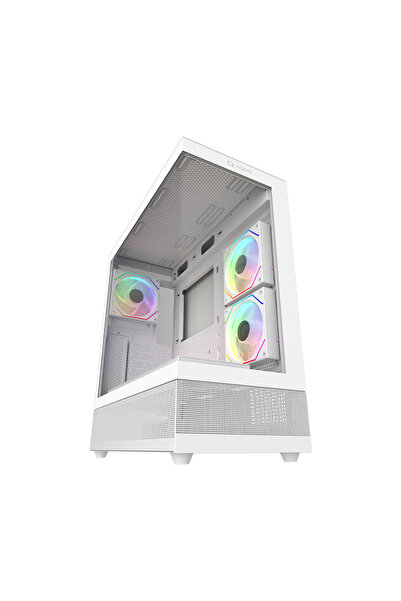 OEM Carcasă PC Midi Tower Gaming din Sticlă cu Iluminare Albă