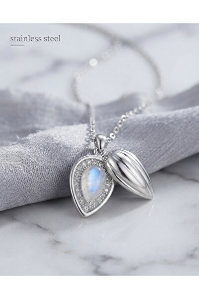 stainless steell 316L Steel Chain Silver Color Drop Bud Model Necklace