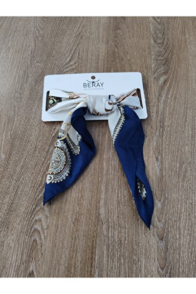Beray 70*70 cm Desenli Saten Fular Kemerli Laci