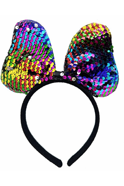Generic Brand Color Changing Sequin Sequined Bow Party Crown Colorful Silver ...